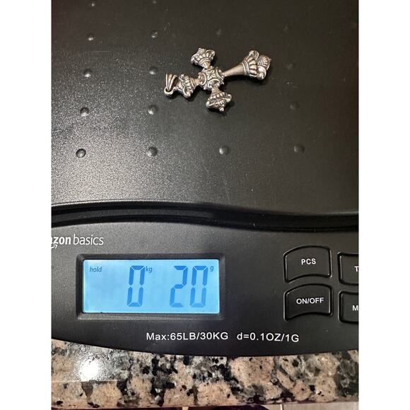 Large Retired James Avery HEAVY Cross Pendant 24" sterling chain - Picture 12 of 12